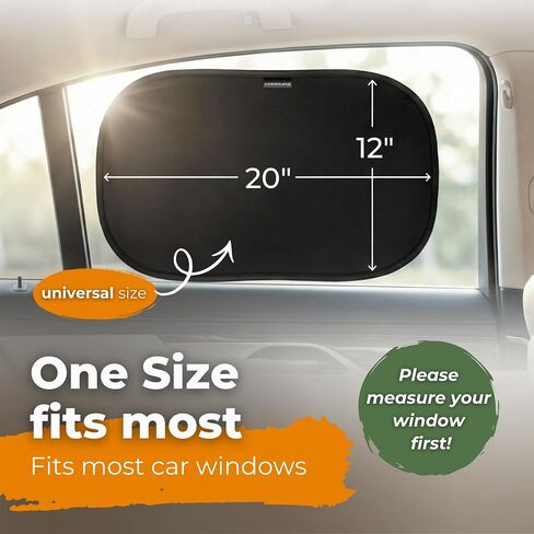 CARAMAZ Car Window Shade for Baby with Certified UV-Protection 2 Pack - 20"x12" in Saudi Arabia