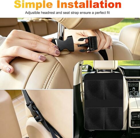 2 Pack Back Seat Cover For Kids + 4 Pocket Storage Organizer,Car Kick Mats Backseat Protector, Car Seat Back Protectors Backseat Organizer For Vehicles in Saudi Arabia