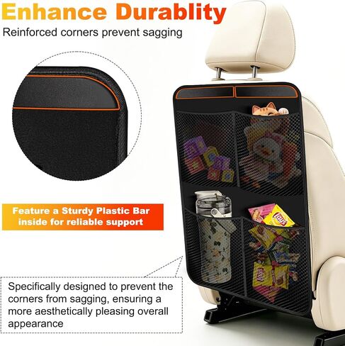 2 Pack Back Seat Cover For Kids + 4 Pocket Storage Organizer,Car Kick Mats Backseat Protector, Car Seat Back Protectors Backseat Organizer For Vehicles in Saudi Arabia