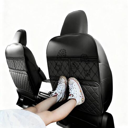 2 Pack kick mats back seat protector, backseat car organizer protectors for back of front seats, 30"X17" Car Seat Protectors for Under Child Seats, Waterproof Back Seat Cover with 3 Large Pocket in Kuwait