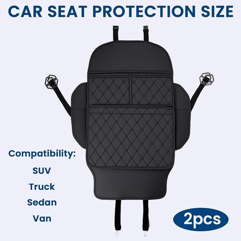 2 Pack kick mats back seat protector, backseat car organizer protectors for back of front seats, 30"X17" Car Seat Protectors for Under Child Seats, Waterproof Back Seat Cover with 3 Large Pocket in Kuwait