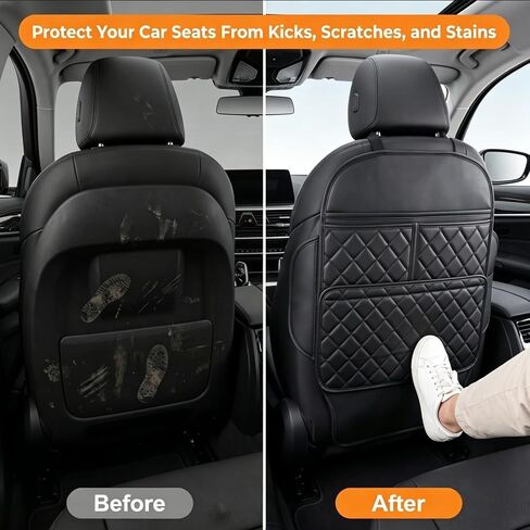ROXAI 2 Pack Kick Mats Back Seat Protector, Seat Back Cover for Kids Feet, Anti-Kick Pad for Back of Front Seats – Waterproof, Keep Car Clean from Dirt, Scuffs & Stains in Saudi Arabia