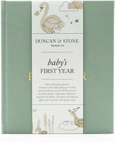 Baby Book Keepsake - Linen Baby Memory Book To Record Milestones, Photos, Ultrasounds & More (Sky Blue, 112 Pages) in Kuwait