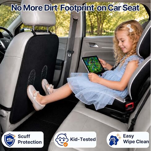 Back Seat Cover for Kids, 2 Pack Waterproof Kick Mats Backseat Protector, Car Seat Back Protectors for Vehicles to Protect from Dirt, Mud & Scratches,Easy to Clean X-Large in Saudi Arabia