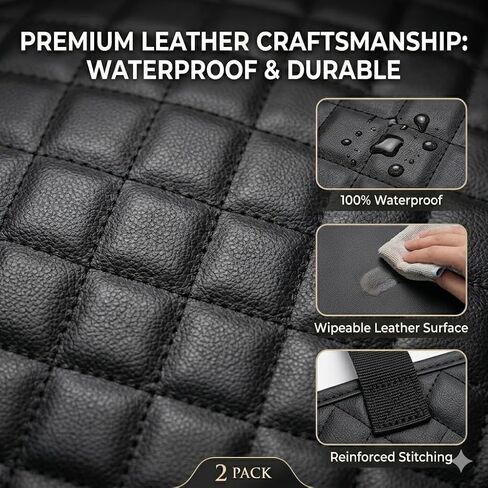 Car Seat Protector, Waterproof Oxford Backseat Kick Mat | 210D oxford cloth, waterproof & stain-resistant. Universal fit for cars & SUVs. Easy install, adjustable straps with pockets. in Saudi Arabia