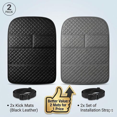 Car Seat Protector, Waterproof Oxford Backseat Kick Mat | 210D oxford cloth, waterproof & stain-resistant. Universal fit for cars & SUVs. Easy install, adjustable straps with pockets. in Saudi Arabia