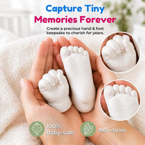 Baby Hand and Foot Casting Kit(2 Pack), Newborn Hands and Feet Mold Kit | Gift for New Parents, First-Time Moms & Baby Showers. Easy DIY Creates Detailed Infant Hand and Foot Castings, 0-12 Months. in Saudi Arabia