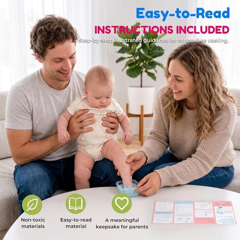 Baby Hand and Foot Casting Kit(2 Pack), Newborn Hands and Feet Mold Kit | Gift for New Parents, First-Time Moms & Baby Showers. Easy DIY Creates Detailed Infant Hand and Foot Castings, 0-12 Months. in Saudi Arabia