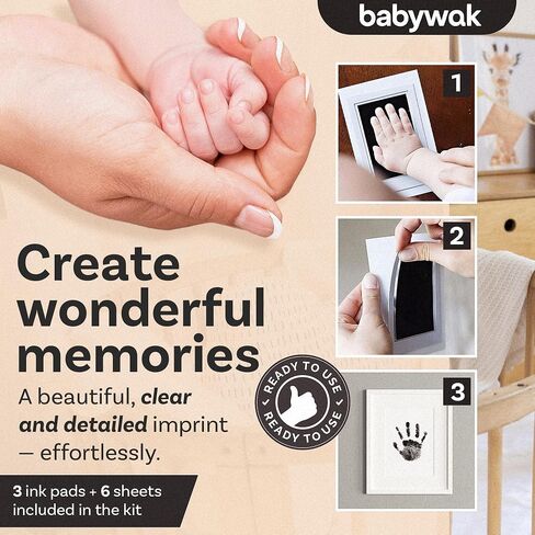 Baby Hand and Footprint Kit – Inkless Clean Touch, Non-Toxic for Newborn Skin, Keepsake for Boy or Girl, Inkless Footprint Kit for Babies, Dogs & Cats in Saudi Arabia