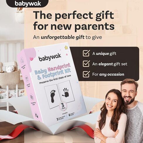 Baby Hand and Footprint Kit – Inkless Clean Touch, Non-Toxic for Newborn Skin, Keepsake for Boy or Girl, Inkless Footprint Kit for Babies, Dogs & Cats in Saudi Arabia