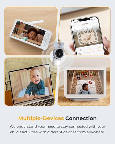ARENTI Baby Monitor with Camera and Audio, 4MP Video Baby Monitor with 5" Screen, Dual-Band 2.4G/5G WiFi with App, Cry & Motion Detection, Auto Tracking, Temp&Humidity Sensor, Night Vision,2-Way Talk in Kuwait