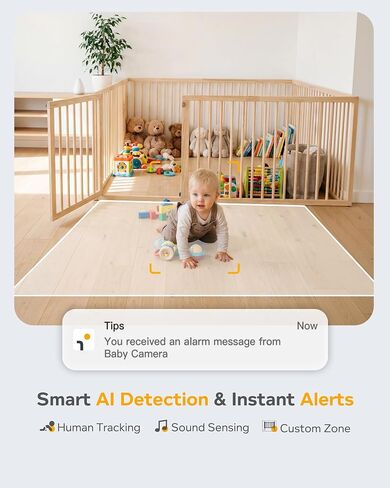 ARENTI Baby Monitor with Camera and Audio, 4MP Video Baby Monitor with 5" Screen, Dual-Band 2.4G/5G WiFi with App, Cry & Motion Detection, Auto Tracking, Temp&Humidity Sensor, Night Vision,2-Way Talk in Kuwait