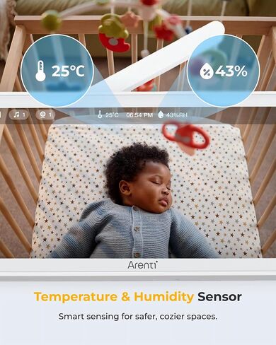 ARENTI Baby Monitor with Camera and Audio, 4MP Video Baby Monitor with 5" Screen, Dual-Band 2.4G/5G WiFi with App, Cry & Motion Detection, Auto Tracking, Temp&Humidity Sensor, Night Vision,2-Way Talk in Kuwait