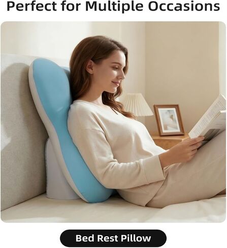 Luxury Reading Pillow on the Bed-Sitting on the Cushion Ergonomic Bracket, Suitable for Reading and Playing Games, Relieving Back and Neck discomfort, for his Wife (Grey Blue). in Kuwait