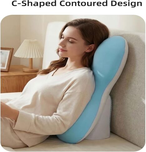 Luxury Reading Pillow on the Bed-Sitting on the Cushion Ergonomic Bracket, Suitable for Reading and Playing Games, Relieving Back and Neck discomfort, for his Wife (Grey Blue). in Kuwait