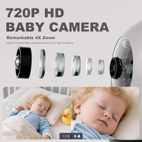 Kidsneed Baby Monitor with Camera and Audio - 5 inch 720P Video Baby Monitor, No WiFi, 48H Battery Life, Night Vision, Two Way Talk, Remote Pan Tilt Zoom, Thermal Monitor，1000 ft Range （530） in Kuwait