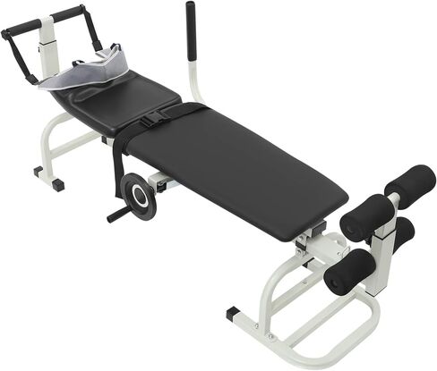 Back Stretch Bench With Cervical Traction Back And Neck Up To 330 Lbs | Back decompression equipment Steel, Plastic Adjustable length 150 - 190 cm for home use, rehabilitation centers in Kuwait