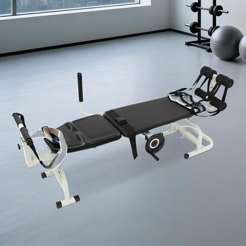 Back Stretch Bench With Cervical Traction Back And Neck Up To 330 Lbs | Back decompression equipment Steel, Plastic Adjustable length 150 - 190 cm for home use, rehabilitation centers in Kuwait