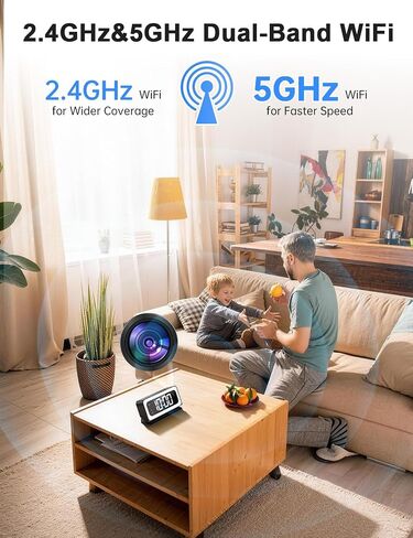 2K Alarm Clock Camera,5G&2.4G WiFi Nanny Cam Wireless Indoor Camera,Cameras for Home Security,AI Human Detection,Color Night Vision for Home/Pet in Kuwait