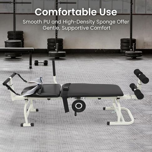 Back Stretch Bench With Cervical Traction Back And Neck Up To 330 Lbs | Back decompression equipment Steel, Plastic Adjustable length 150 - 190 cm for home use, rehabilitation centers in Kuwait