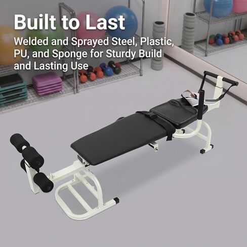 Back Stretch Bench With Cervical Traction Back And Neck Up To 330 Lbs | Back decompression equipment Steel, Plastic Adjustable length 150 - 190 cm for home use, rehabilitation centers in Kuwait