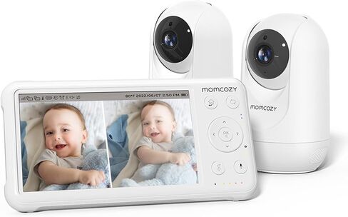 Momcozy Video Baby Monitor, 1080P 5" HD Baby Monitor with Camera & Wall Mount, Infrared Night Vision, 5000mAh Battery, 2-Way Audio, Temperature Sensor, Lullabies, 960ft Range, Ideal for New Moms, BM01 in Saudi Arabia