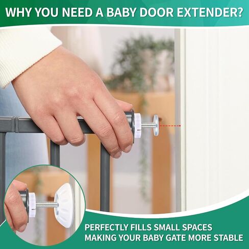 Baby Gate Extension Compatible with Regalo 4 Pack | White,4 Inch Baby Gate Extension Guard with Wall Protector, Baby Gate Parts Accessories in Kuwait