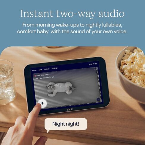 Nanit Display Screen for At-Home Viewing - 8" Touchscreen, 1080p HD Live Stream with 2-Way Audio, Night Vision & Motion Detector - Portable, Dedicated Nursery Monitor for Smart Baby Monitor in Saudi Arabia