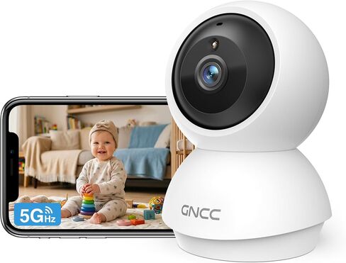 GNCC 2K Baby Monitor, 5G WiFi Baby Camera with Phone App, 360° Pan Tilt Zoom, 2‑Way Audio, Night Vision, AI Motiron Tracking,Cry Detection, SD Card/Cloud Storage,Temperature Sensor, Ideal for New Mom in Kuwait