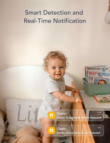 GNCC 2K Baby Monitor, 5G WiFi Baby Camera with Phone App, 360° Pan Tilt Zoom, 2‑Way Audio, Night Vision, AI Motiron Tracking,Cry Detection, SD Card/Cloud Storage,Temperature Sensor, Ideal for New Mom in Kuwait