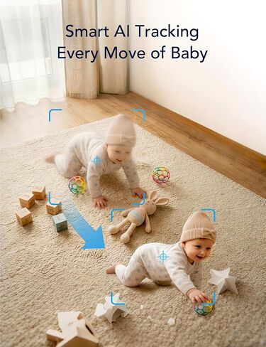 GNCC 2K Baby Monitor, 5G WiFi Baby Camera with Phone App, 360° Pan Tilt Zoom, 2‑Way Audio, Night Vision, AI Motiron Tracking,Cry Detection, SD Card/Cloud Storage,Temperature Sensor, Ideal for New Mom in Kuwait