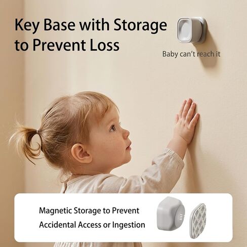 Magnetic Cabinet Locks Baby Proofing 20 Locks + 4 Keys – NINABY Ultra-Strong Child Safety Locks for Cabinets & Drawers Up to 1.5" – No Drill – 3M Adhesive – Invisible Installation in Kuwait