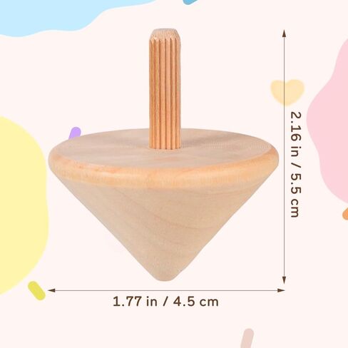 NUOBESTY Wood Spinning Tops for Kids, Unfinished Wooden Gyroscope Toys Spin Tops Montessori Toys for DIY Crafts, Birthday Party Favors, Family Game (12 Pieces) in Kuwait