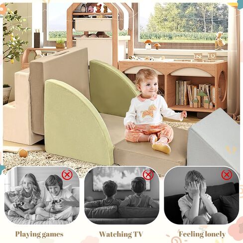 6-Piece Toddler Climbing Toys Indoor, Foam Climbing Toys for Toddlers, Soft Play Baby Climbing Blocks for Crawling and Sliding, Safe Climbing Play Set Indoor Gym Equipment for Toddler1-3, Infant, Baby in Kuwait