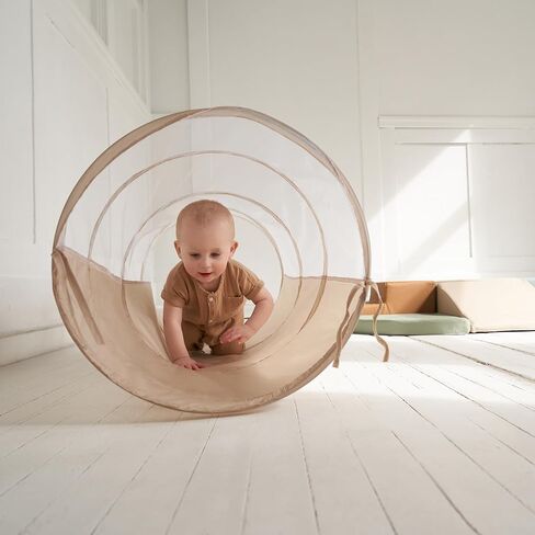 Fun Climbing Toy Set for Toddlers 1-3 - Crawl Tunnel & Foam Climbing Blocks | Play gym with crawl through tunnel and PU leather blocks - safe indoor fun for baby and kids to learn new skills in Kuwait