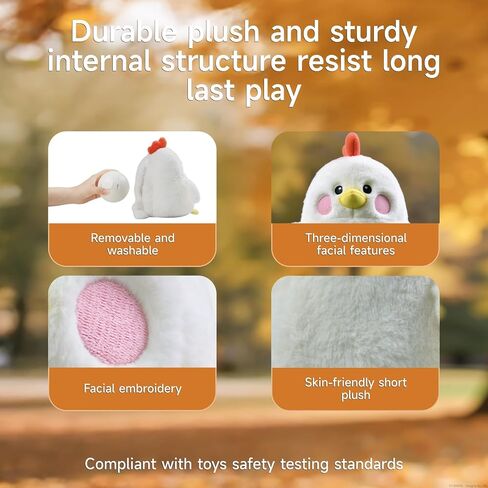 TUMAMA Baby Musical Sensory Toys 18 Months, Bouncing Chicken Plush Toy | Songs & Recording, Dancing Moving Jumping Interactive Toys for Toddler Birthday Gifts for Infants in Kuwait