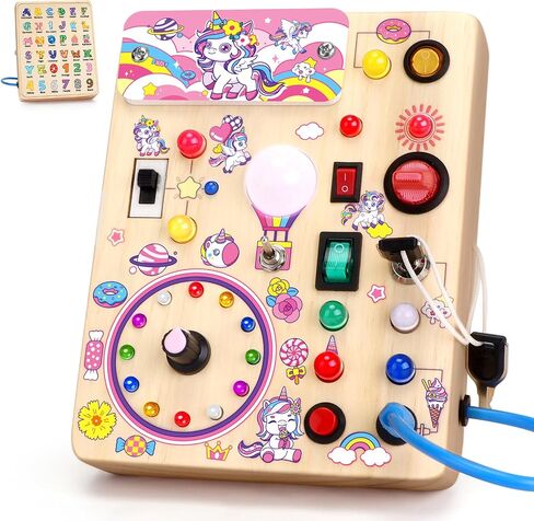 Konijiwa Busy Board - Montessori Toys for 1-3 Years Old Boys & Girls | Sensory Toys for Kids with Autism | Toddlers Learning Activity for Early Development (Busy Board v2) in Kuwait