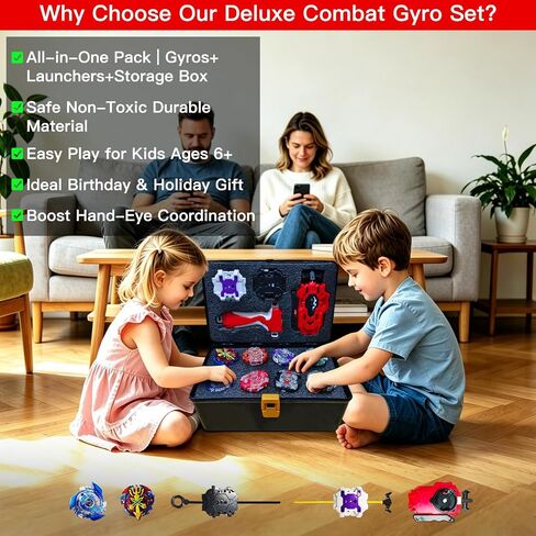 X Pro Battling Tops – 12-Pack Upgraded Set with 3 Launchers | , Handle Grip, DIY Stickers & Case – Great Christmas Halloween Birthday Gift for Kids Boys in Kuwait