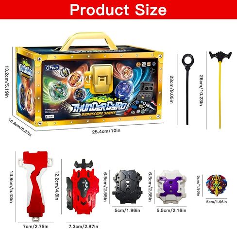 X Pro Battling Tops – 12-Pack Upgraded Set with 3 Launchers | , Handle Grip, DIY Stickers & Case – Great Christmas Halloween Birthday Gift for Kids Boys in Kuwait