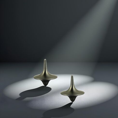 2Pcs Silver Accurate Spinning Top,Forever Spin,Portable Precision Metal Spinner Top Premium Exquisite Perfect Balance Desktop Gyro Ornaments Vintage Totem Zinc Alloy Prop Desk Little Fidget Ornament in Kuwait