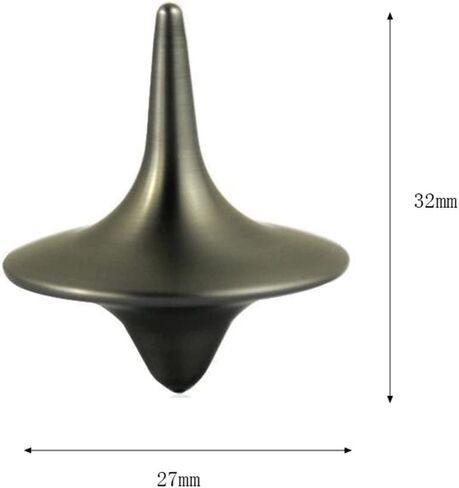 2Pcs Silver Accurate Spinning Top,Forever Spin,Portable Precision Metal Spinner Top Premium Exquisite Perfect Balance Desktop Gyro Ornaments Vintage Totem Zinc Alloy Prop Desk Little Fidget Ornament in Kuwait