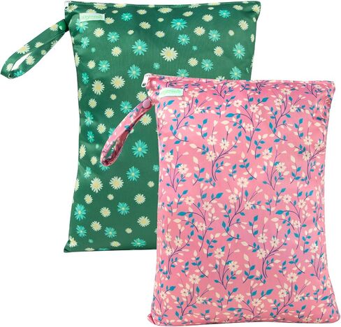 wegreeco Wet Dry Bag for Baby Swimsuit, Small Wet Dry Bag for Clothes Diaper and Breast Pump Parts, Large Baby bag for Travel,Gym Clothes,Beach,Pool,Extra Clothes (Checkerboard,3 Pack) in Kuwait