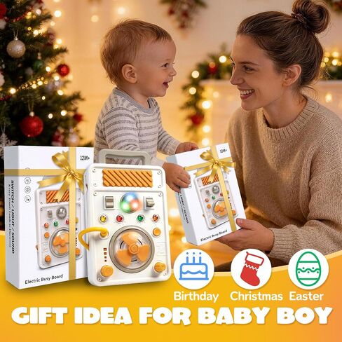 Montessori Toy Busy Board for 1 Year Old, Airplane Essential Travel Toys Roadtrip Activities for Toddler Boy Toy Educational LED Light Switch Learning Activity Sensory Board for Toddler 1-3 Girl Gift in Kuwait