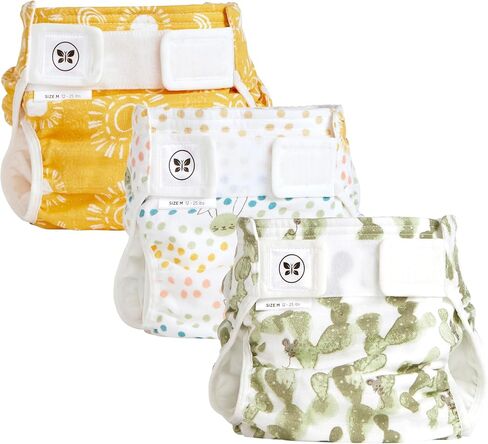 Honest Hybrid Cloth Diaper Covers with Pocket-Sling, Large (22-40 lbs), Stops Nighttime Leaks, Use with Boosties Disposable Diaper Pad or Reusable Insert, 3 Pack of Cotton Muslin Covers in Kuwait