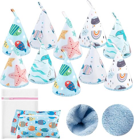 10 Pcs Coral Velvet Peepeeteepe Baby Boy with Storage Bag & Laundry Bag, Strong Water Absorption Pee Peep Teepee for Baby Boy, Reusable Pee Covers for New Parents Gift in Kuwait
