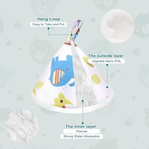 6 Pcs Pee Covers for Baby Boys, Reusable Flannel Peepeeteepe Baby Boy with Hanging Loop, Strong Absorbent Pee Shield Pee Tent for Diaper Changes(6Pcs-Animal) in Kuwait