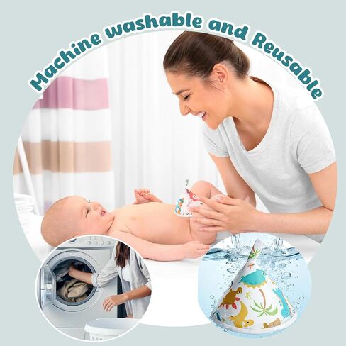 6 Pcs Pee Covers for Baby Boys, Reusable Flannel Peepeeteepe Baby Boy with Hanging Loop, Strong Absorbent Pee Shield Pee Tent for Diaper Changes(6Pcs-Animal) in Kuwait