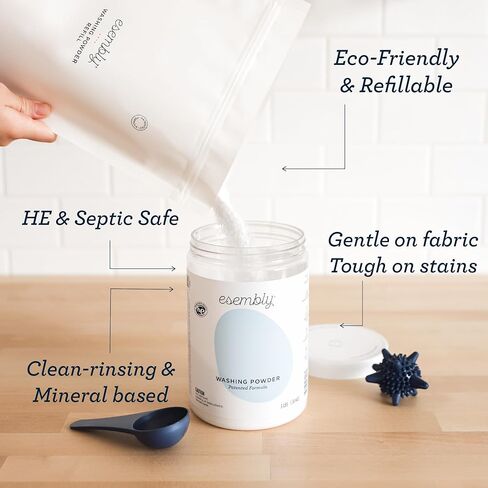Esembly Laundry & Diapering Bundle – 6lb Washing Powder Refill and 1 Waterproof Cloth Diaper Outer (Buds, Size 1) – Fragrance-Free, EWG Verified, Planet-Conscious in Kuwait