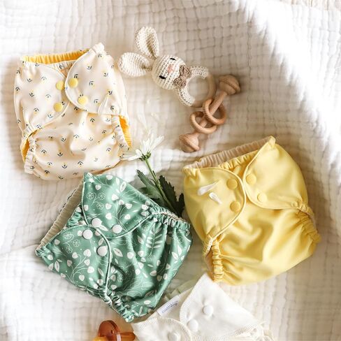 Esembly Laundry & Diapering Bundle – 6lb Washing Powder Refill and 1 Waterproof Cloth Diaper Outer (Buds, Size 1) – Fragrance-Free, EWG Verified, Planet-Conscious in Kuwait