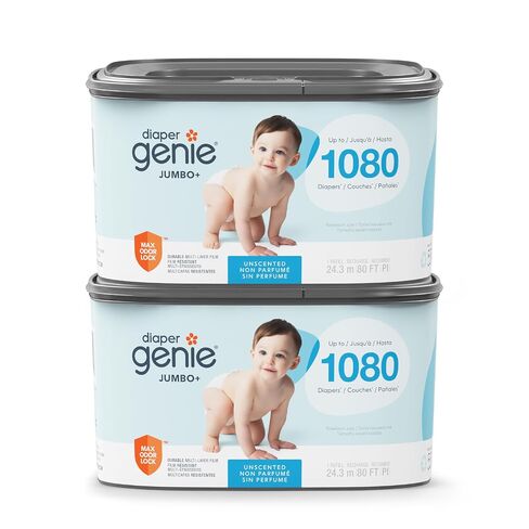 The Diaper Genie Jumbo Square Refill, with Continuous Film, can Hold up to 1080 Newborn-Sized Diapers per Refill (Pack of 2) in Kuwait